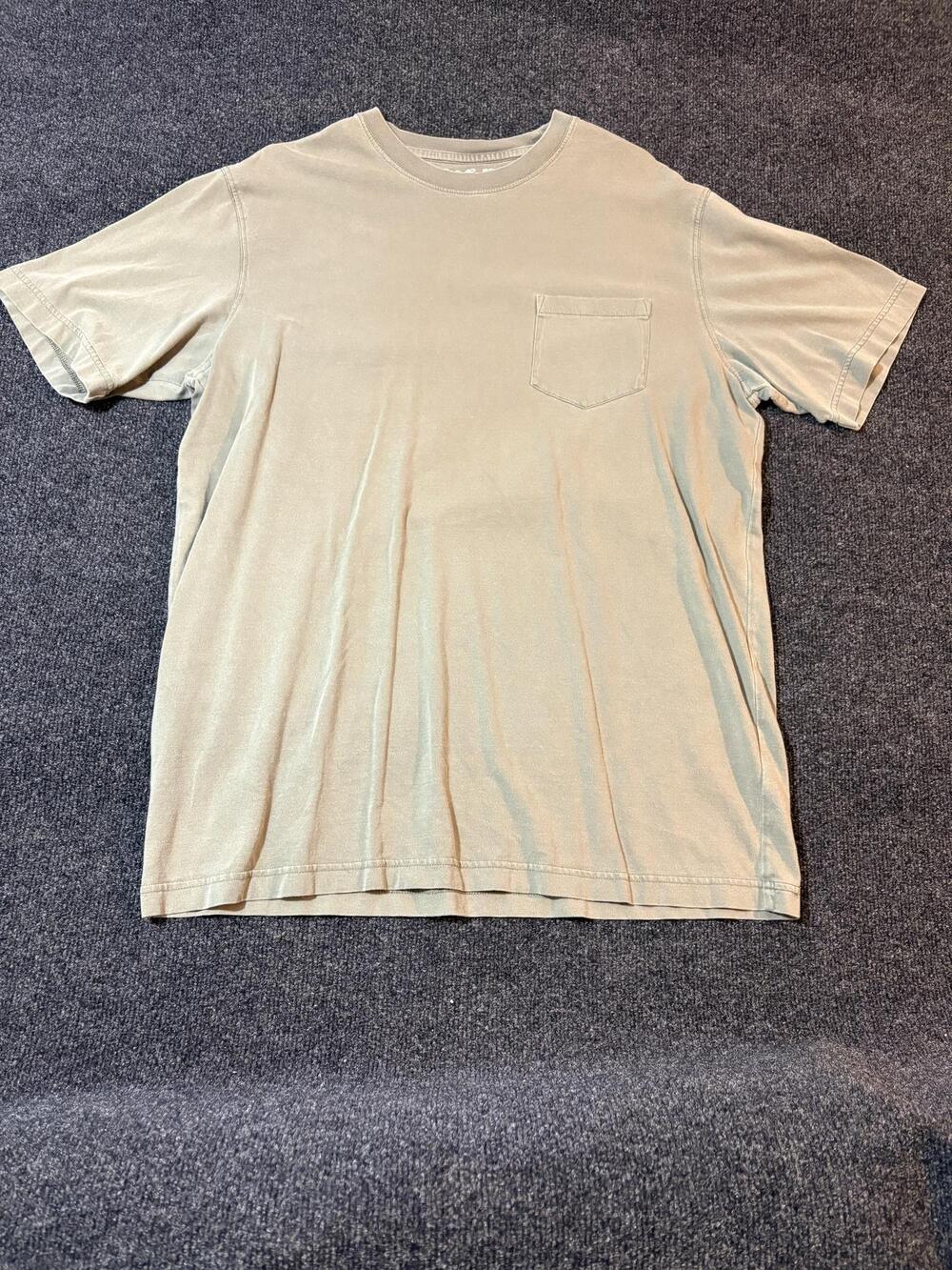 Eddie Bauer Shirt Mens LT Tall Green Crew Neck Pocket Short Sleeve T Shirt
